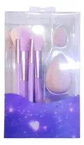 Set 4 Brochas Beauty Blender Corazon Morado Grenobil