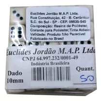 Jogo De Dados 10mm (1cm) Com 50 Unidades - Euclides Jordão