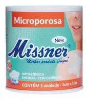 Fita Microporosa Branca 5 Cm X 10 M Missner Kit Com 6 Unid