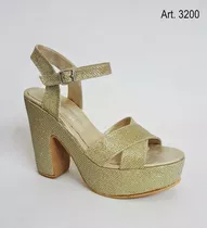 Sandalias Zapato Stilettos Fiesta Plataforma Lúrex Cómodas!!