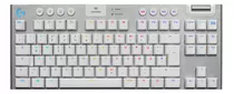 Teclado Gamer Bluetooth Logitech G Serie G G915 Tkl Qwerty Gl Tactile Inglês Us Cor Branco Com Luz Rgb