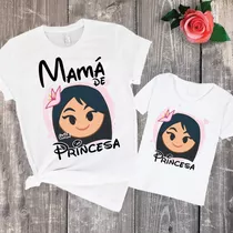 Combo Remera Madre E Hija Combinada Mulán Disney Mujer Nena