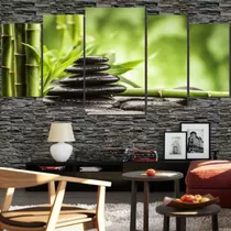 Quadro Bambu E Pedras - Decorativo 