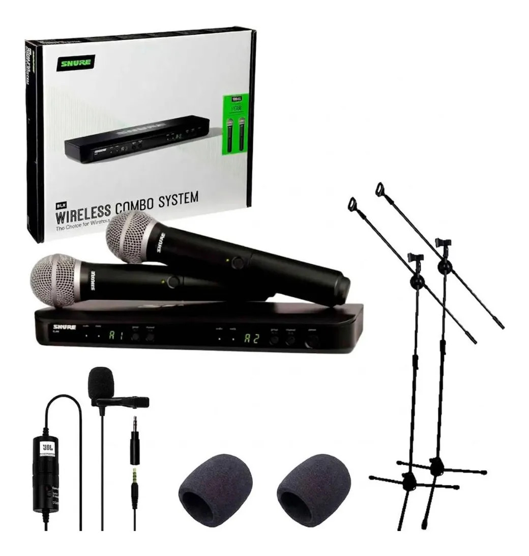 Microfone Shure Duplo Receptor Pg88 E Microfone Pg58 | Mercado Livre