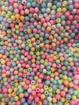 200 Cuentas Plástico 6mm Colores Pasteles. Oferta!