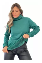 Buzo Mujer Polera Frisa Con Piel En El Interior Moda