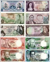 10 Billetes De Colombia De 1 Peso Hasta 1000 Pesos Originale