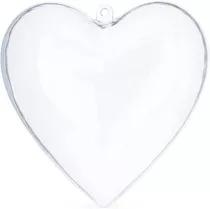 Bambalina Acrilico Corazon Rellenable 8x8cm 10 Unidades