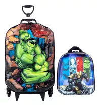 Mochila 3d Hulk Rodinhas  Lancheira Avengers Verde