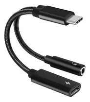 Cable Adaptador Para Auriculares, Usb-c A 3,5 Mm | Negro