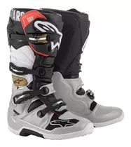 Botas Alpinestars Tech 7 Black Silver Motocross Atv Marelli