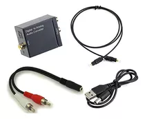Convertidor De Audio Estereo Analogico Con Cable Optico Rca