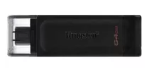 Pendrive Kingston Datatraveler 70 Dt70 64gb 3.2 Negro
