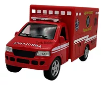 Miniatura Ambulância Abre Porta Carro Ferro Fricção 13cm F