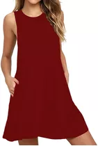 Vestido Canchero De Verano, Para Mujer, Con Bolsillos.