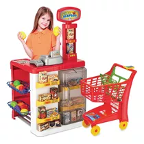 Mercadinho Infantil Super Market Com Carrinho Magic Toys