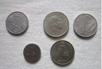 5 Monedas Extranjeras Brasil Dinamarca Italia Francia Suiza