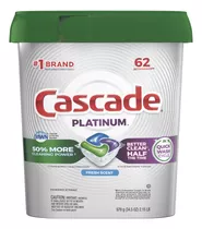 Detergente Lavavajillas Cascade Platinum Fresh, 62 Cápsulas