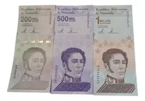 Billetes Mundiales  Venezuela 200 , 500 Mil Y 1 Millon 2020 