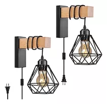 Plug In Wall Sconces Set Of Two,farmhouse Wall Mounted ...
