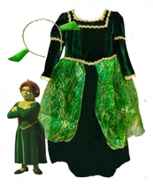 Vestido Disfraz Princesa Fiona De La Película Shreck Con Cintillo