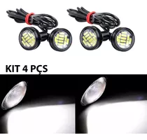 Kit Olho De Aguia Luz Led Grade Branco Ambar Parachoque 4pçs