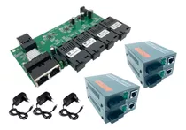 Kit Switch Placa Metro Giga 4gf3ge Com Conversor De Midia Ab