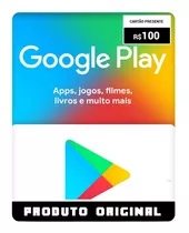 Cartão Play Store Google Gift Card R$ 100 Reais Android