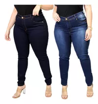 Kit 2 Calça Jeans Feminina Plus Size Tamanhos Grande