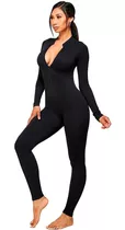 Catsuit Mono Lycra Elastizado Manga Larga Con Cierre