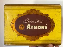Tampa Lata Biscoitos Aymoré = Placa Usado Antigo