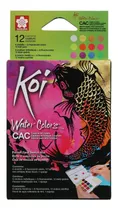 Koi Acuarelas Creative Art Colors Caja X 12 Metalicas Y Fluo