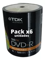 Pack X600 Unidades Dvd-r Virgen Tdk 4,7gb 120min 6 Bulk X100