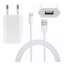 Cargador Usb De Pared + Cable Para Celular iPhone Samsung ® Color Blanco