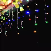 Luces De Navidad Cascada Lluvia 5m 100 Bombillos Multicolor 