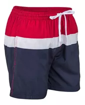 Short Topper De Baño Super Natacion Rjo/bco/az Hombre