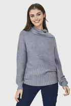 Sweater Cuello Tortuga Canalé Gris Nicopoly