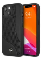 Funda Case Mercedes Benz Piel Negra Compatible iPhone 13 Color Negro