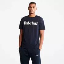 Remera Logo Timberland Hombre Azul