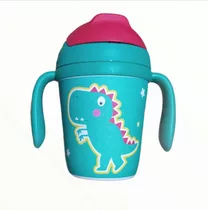 Botella Vaso Pitillo Termo Para Niños -fibra De Bambú 300 Ml