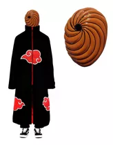 Kit Capa Akatsuki + Máscara Tobi - Naruto Cosplay Manto T01