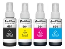 Kit 4 Tinta T664 P/ Uso Em Epson L365  L375 L395 L396 L455