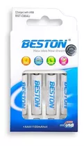 Cargador Beston Con Baterías Recargables Aaa 4x1100mah*itech