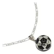 Dije Collar Balón Fútbol Soccer Plata Fina 925 Con Cadena