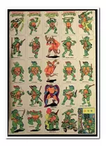 Stickers Decada 90' Tortugas Ninjas, Lamina 30x43 Cms., Jac