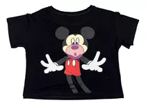 Blusa Mickey Mouse Blusinha Camiseta Cropped  Sf513 Sf512