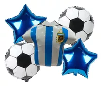 Set Globos Metalizados Camiseta Selección Argentina 50cm 