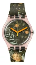 Reloj Swatch Allegoria Della Primavera By Botticelli Art Color De La Malla Rosa Color Del Bisel Rosa Color Del Fondo Verde