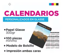 Calendario De Bolsillo Personalizados, Impresión Ambas Caras