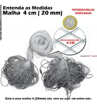 Redinha Pega Peixe Pronta 20m Malha 4 (20mm) Fio 0,35 1,92m